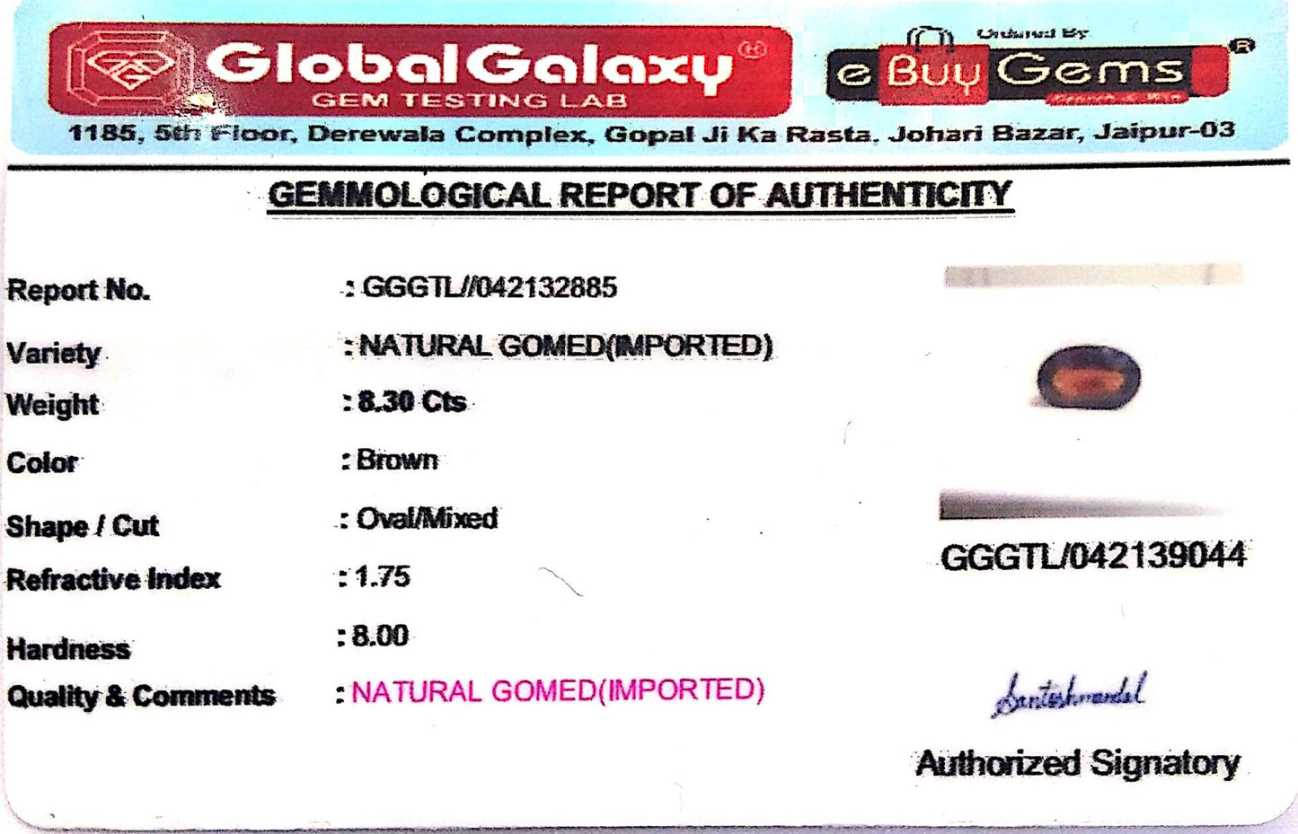 Natural Gomed( Imported) -8.30cts